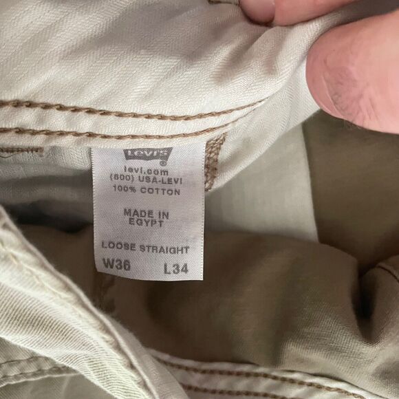 Levis Y2K Cargo Pants Baggy Loose Straight Vintage Workwear Mens 36x33‎ - Picture 4 of 9